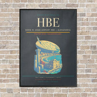 Thumbnail for Borg El Arab Airport HBE — Alexandria vertical canvas print - framed - gray background