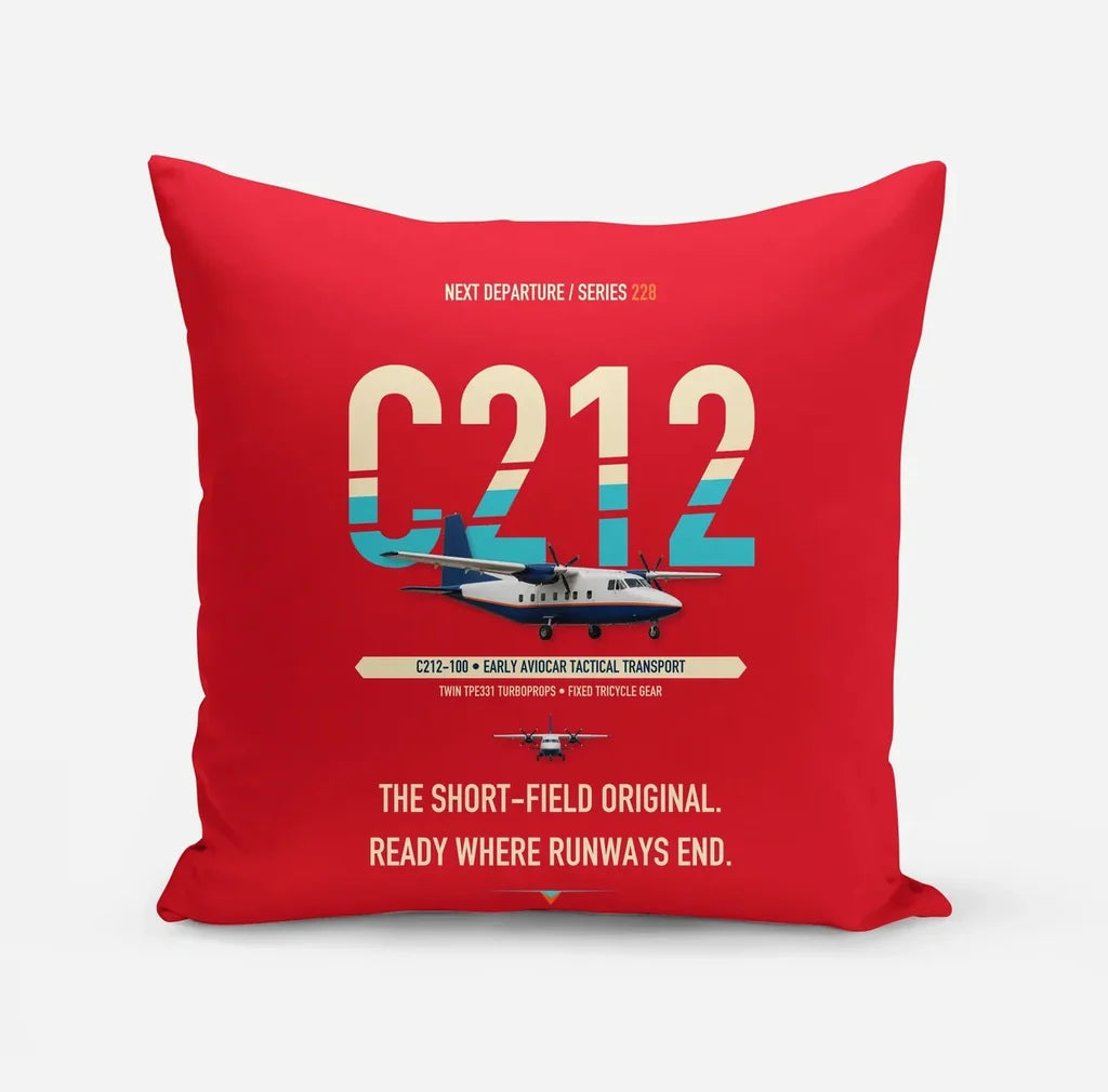 CASA C-212-100 Aviocar design on red pillow