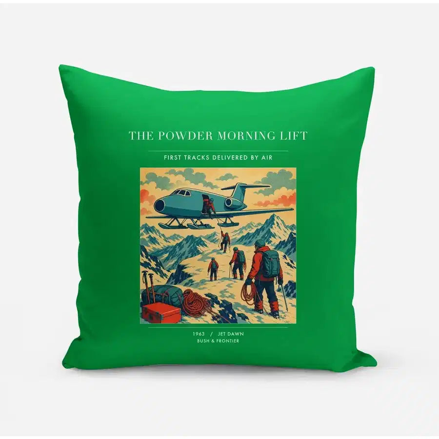 VINTAGE G4287 - The Powder Morning Lift - Designed Pillows design on green
