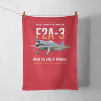 Thumbnail for F2A-3 Buffalo Hold the Line at Midway design on red towel