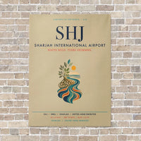 Thumbnail for Sharjah International Airport SHJ vertical canvas print - no frame - beige background