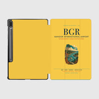 Thumbnail for Bangor International Airport (BGR) design on yellow samsung tablet tablet case