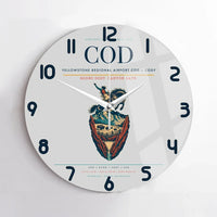 Thumbnail for Yellowstone Regional Airport (COD) design on light gray no frame wall clock