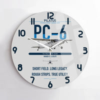 Thumbnail for Pilatus PC-6 Porter design on light gray no frame wall clock