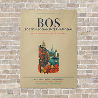 Thumbnail for Boston Logan International Airport BOS vertical canvas print - no frame - beige background
