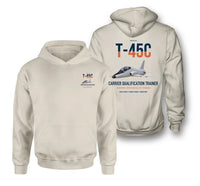 Thumbnail for T-45C Goshawk design on khaki double-side hoodie, double-side print