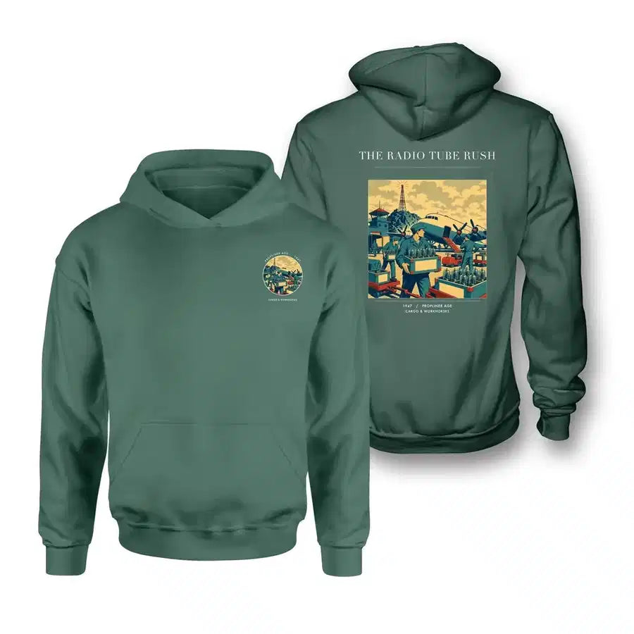 VINTAGE G4414 - The Radio Tube Rush - Double-Side Hoodie design on green double side