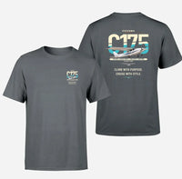 Thumbnail for Cessna 175 Skylark design on gray t-shirt, double-side print