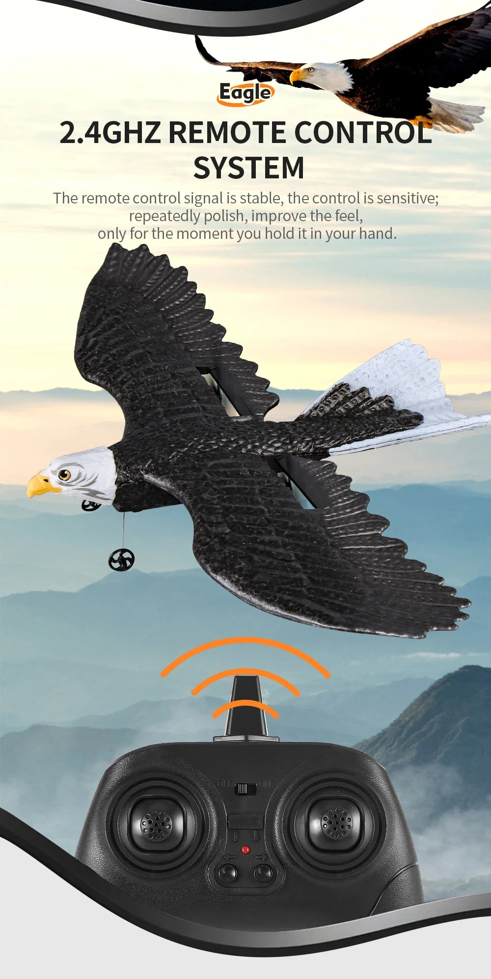 Z59 2Channel 2.4G Glider RC Airplane with Eagle Style Remote Control EPP Foam Drone Simple Control - view 13