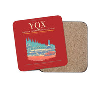 Thumbnail for Gander International Airport (YQX) design on red 1 piece coaster