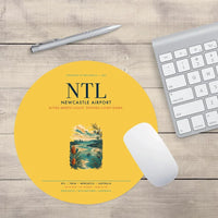 Thumbnail for Newcastle Airport (NTL) design on yellow round mouse pad