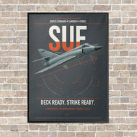 Thumbnail for Dassault Super Étendard vertical canvas print - framed - gray background