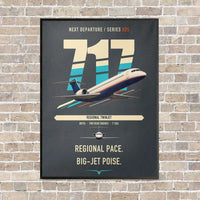 Thumbnail for Boeing 717-200 vertical canvas print - framed - gray background