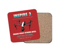 Thumbnail for DJI Inspire 3 design on red 1 piece coaster
