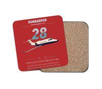 Thumbnail for Bombardier Learjet 28 design on red 1 piece coaster