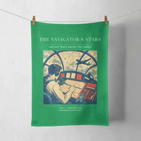 Thumbnail for VINTAGE G4297 - The Navigator's Stars - Designed Towels design on green
