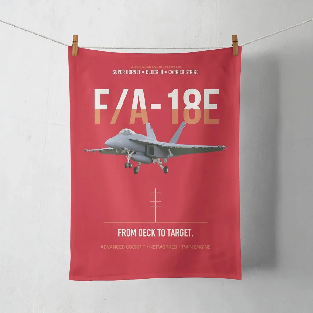 F-A-18E Super Hornet Block III From Deck To Target design on red towel