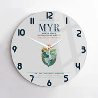 Thumbnail for Myrtle Beach International Airport (MYR) design on light gray no frame wall clock