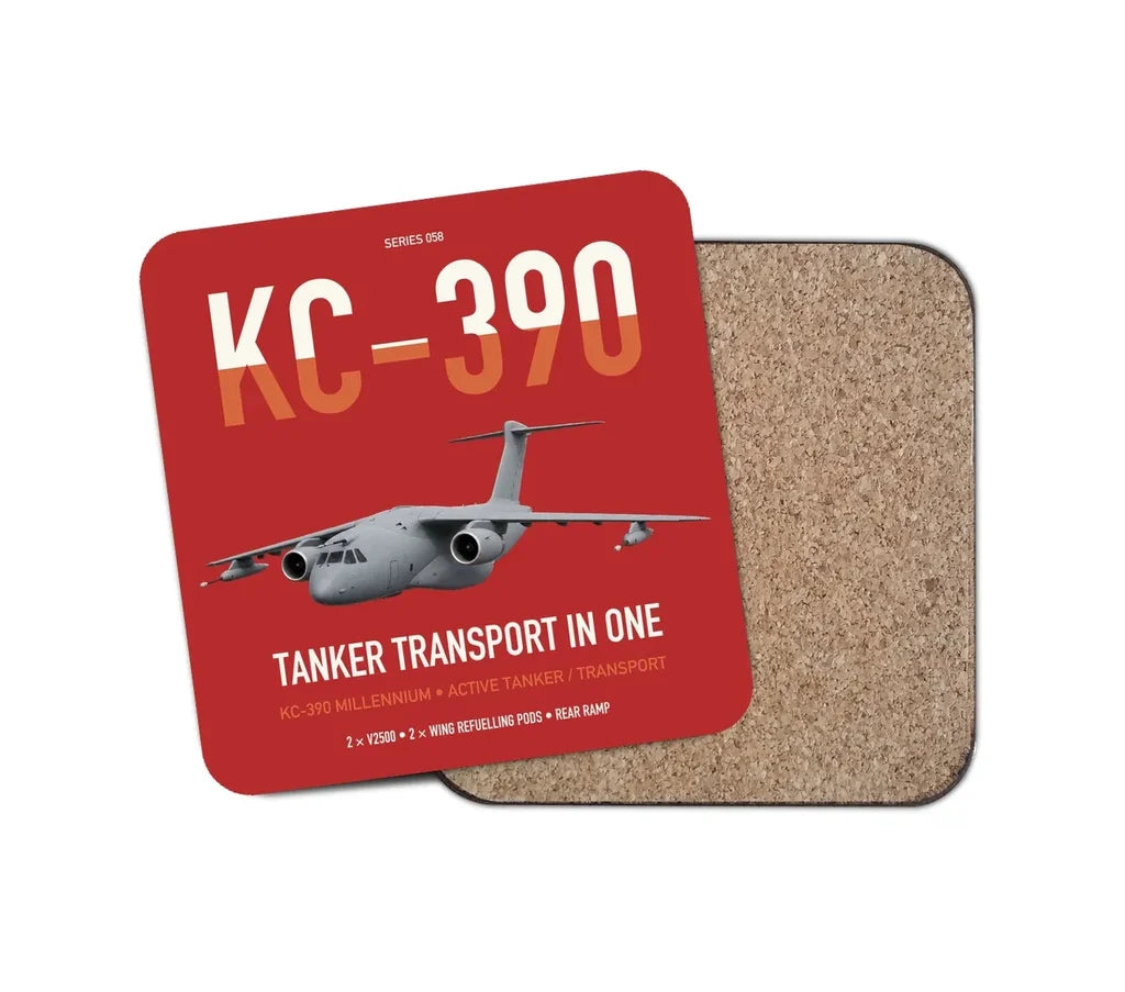 Embraer KC-390 Millennium design on red 1 piece coaster