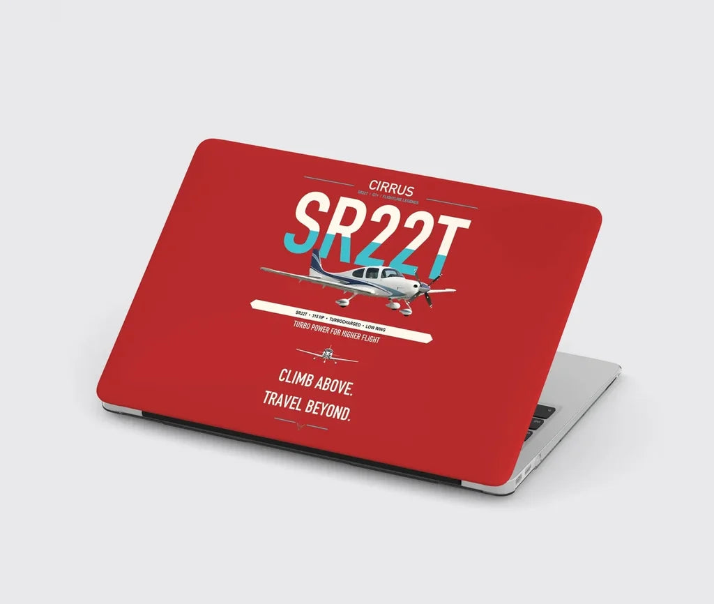 Cirrus SR22T design on red MacBook case