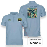 Thumbnail for VINTAGE G4041 - The Ice Runway - Double-Side Polo T-Shirt design on lightblue+name