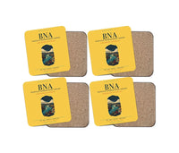 Thumbnail for Nashville International Airport (BNA) design on yellow 4 pieces set coaster