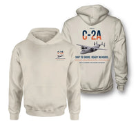 Thumbnail for C-2A Greyhound design on khaki double-side hoodie, double-side print