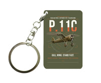 Thumbnail for PZL P.11c design on green army designed key chain, double-side print