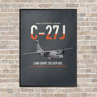 Thumbnail for C-27J Spartan vertical canvas print - framed - gray background