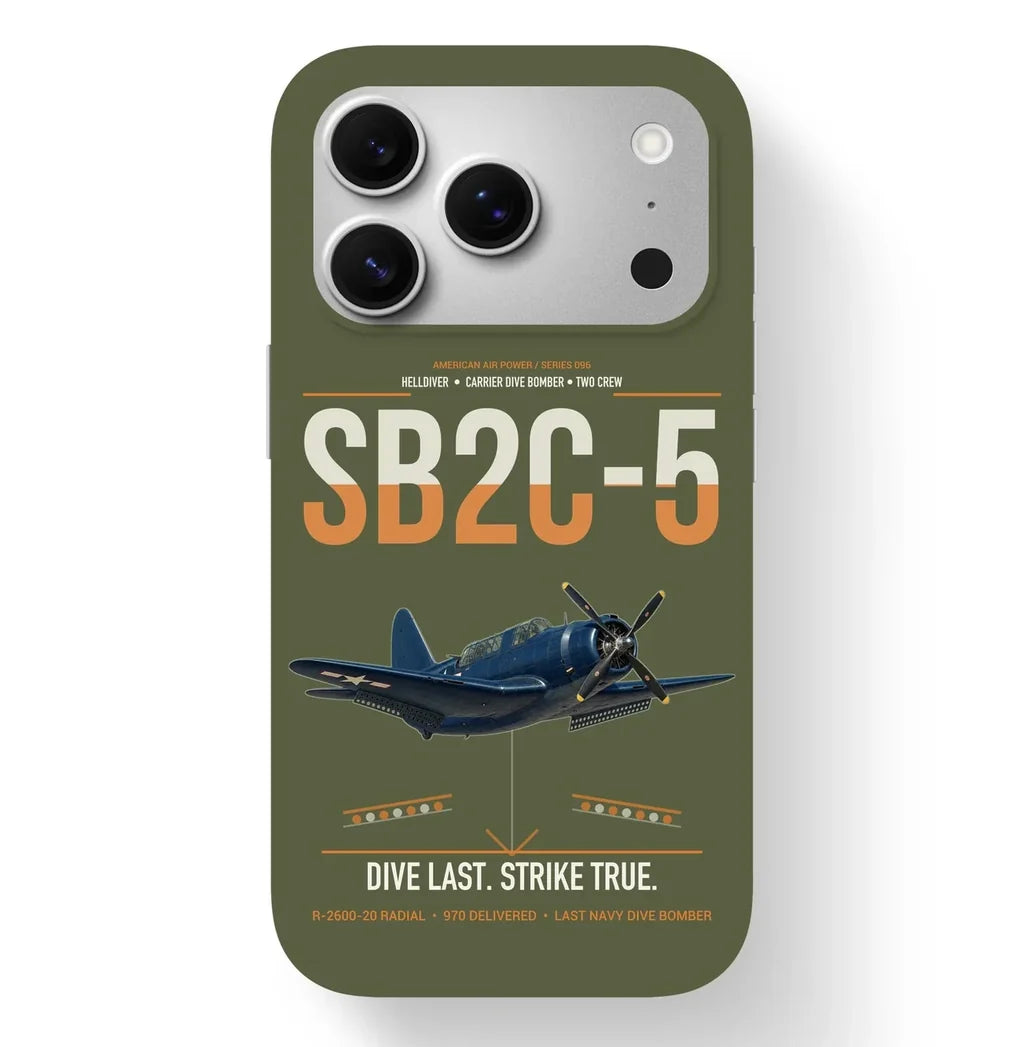 SB2C-5 Helldiver design on green army magsafe iphone case, for iPhone 17 Pro