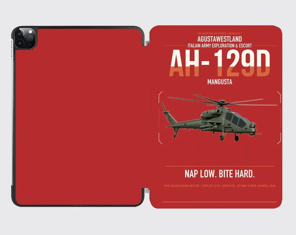 AgustaWestland AH-129D Mangusta design on red ipad tablet case