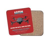 Thumbnail for ACSL SOTEN design on red 1 piece coaster