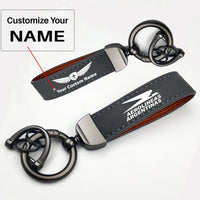Thumbnail for Aerolineas Argentina Horseshoe Buckle key chain, Gray + Name