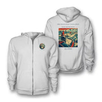 Thumbnail for VINTAGE G4390 - The Fence Post Navigation - Premium Zipped Hoodie design on white