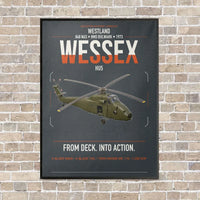 Thumbnail for Westland Wessex HU5 vertical canvas print - framed - gray background