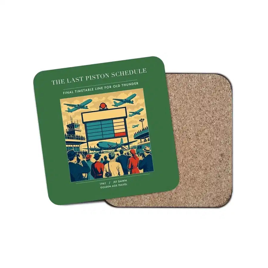 The Last Piston Schedule - Designed Coasters design on green 1-piece
