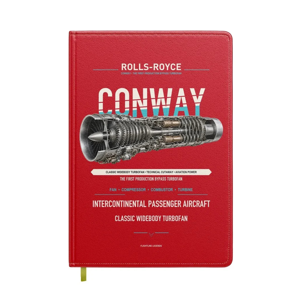 CONWAY design on red notebook