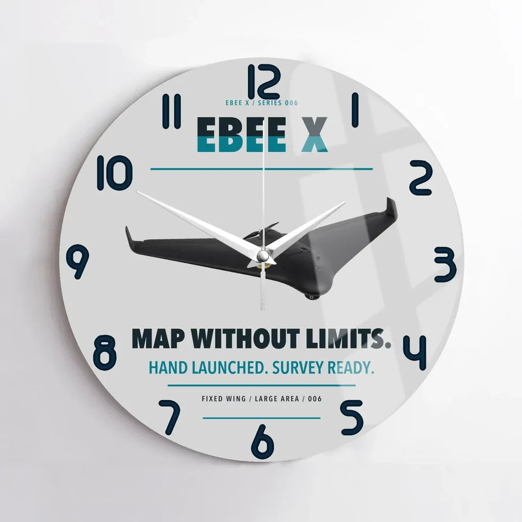 AgEagle eBee X design on light gray no frame wall clock