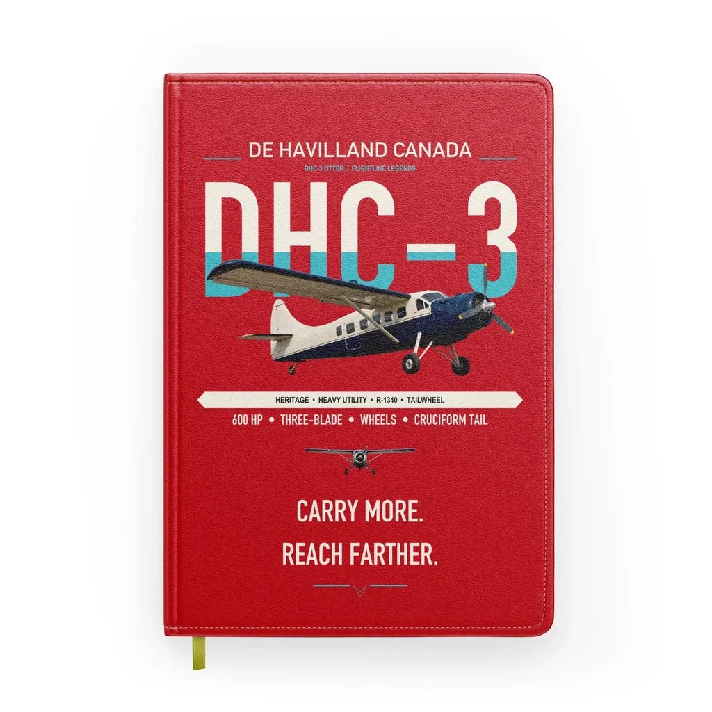 DHC-3 Otter design on red notebook