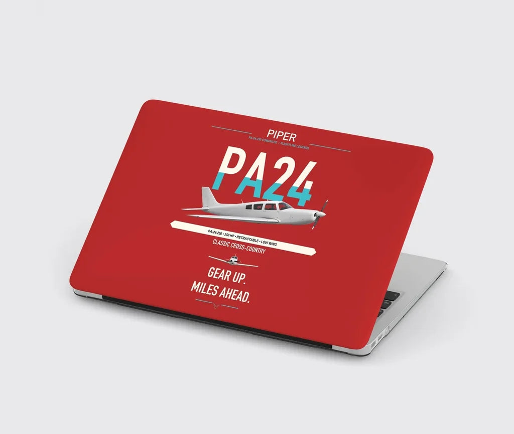 Piper PA-24-250 Comanche 250 design on red MacBook case