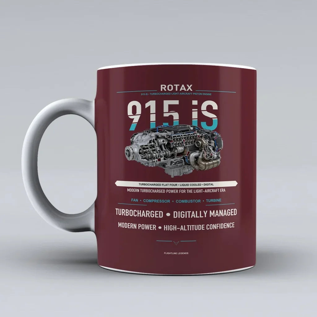 iS Mug design on dark red 915