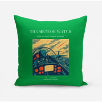 Thumbnail for VINTAGE G4212 - The Meteor Watch - Designed Pillows design on green