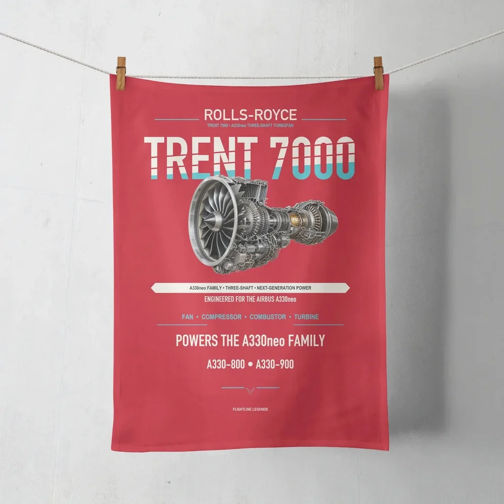 TRENT 7000 design on red towel