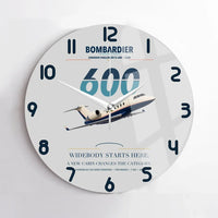 Thumbnail for Bombardier Challenger 600 design on light gray no frame wall clock