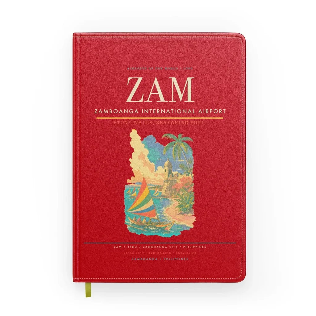 Zamboanga International Airport (ZAM) design on red notebook