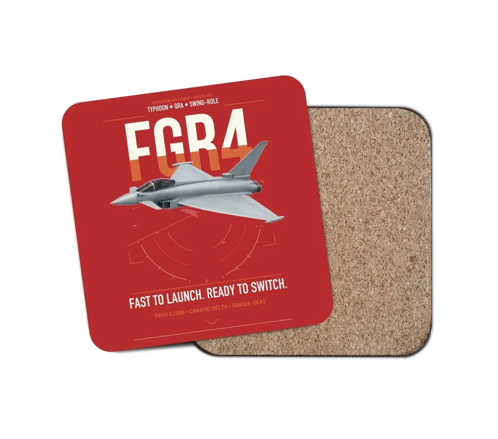 Eurofighter Typhoon FGR4 design on red 1 piece coaster