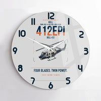 Thumbnail for Bell 412EPI design on light gray no frame wall clock