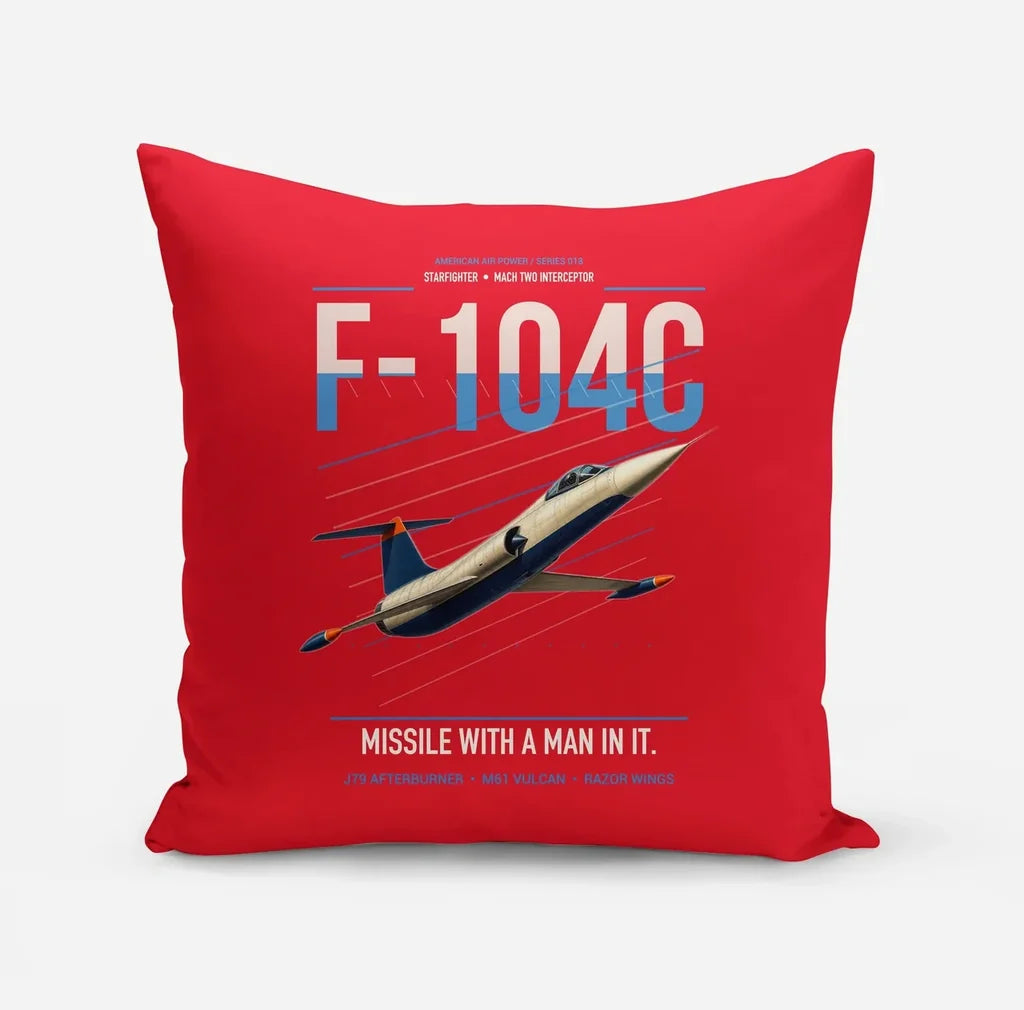 F-104C Starfighter design on red pillow