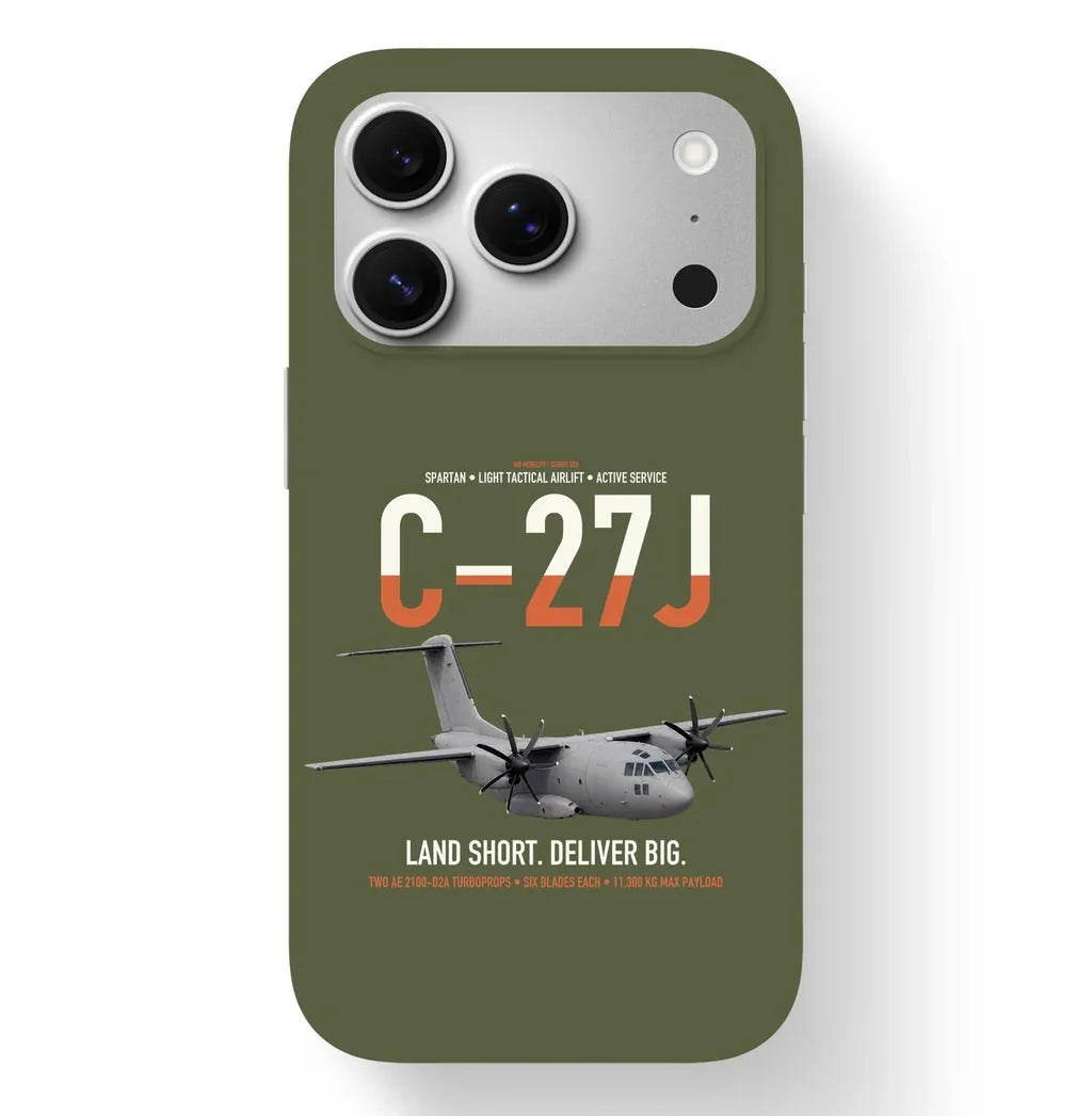 C-27J Spartan design on green army magsafe iphone case, for iPhone 17 Pro