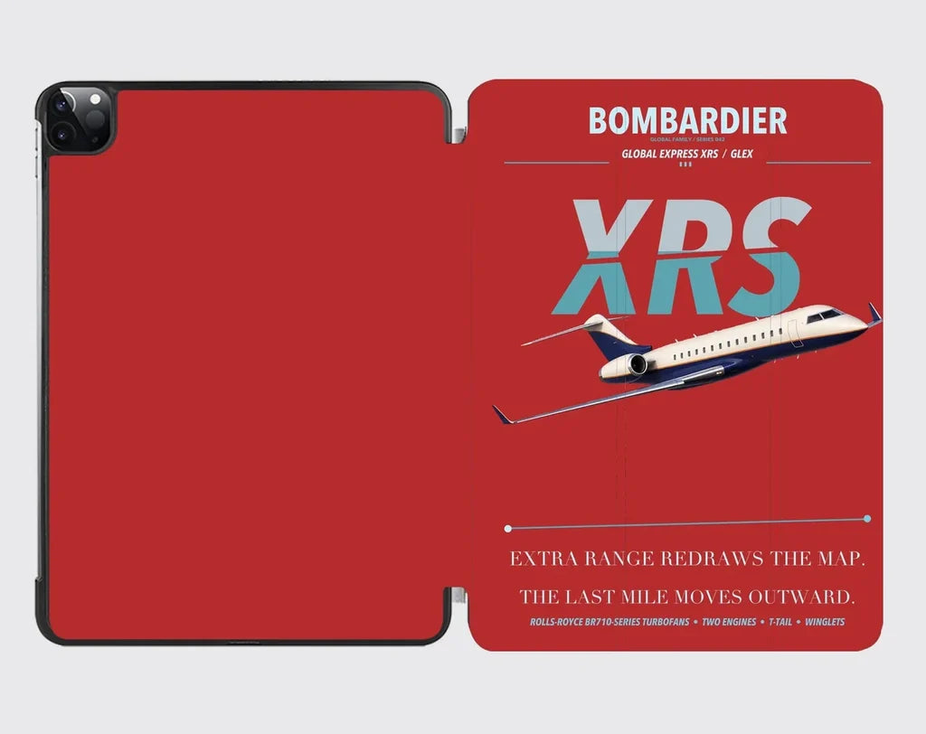 Bombardier Global Express XRS design on red ipad tablet case